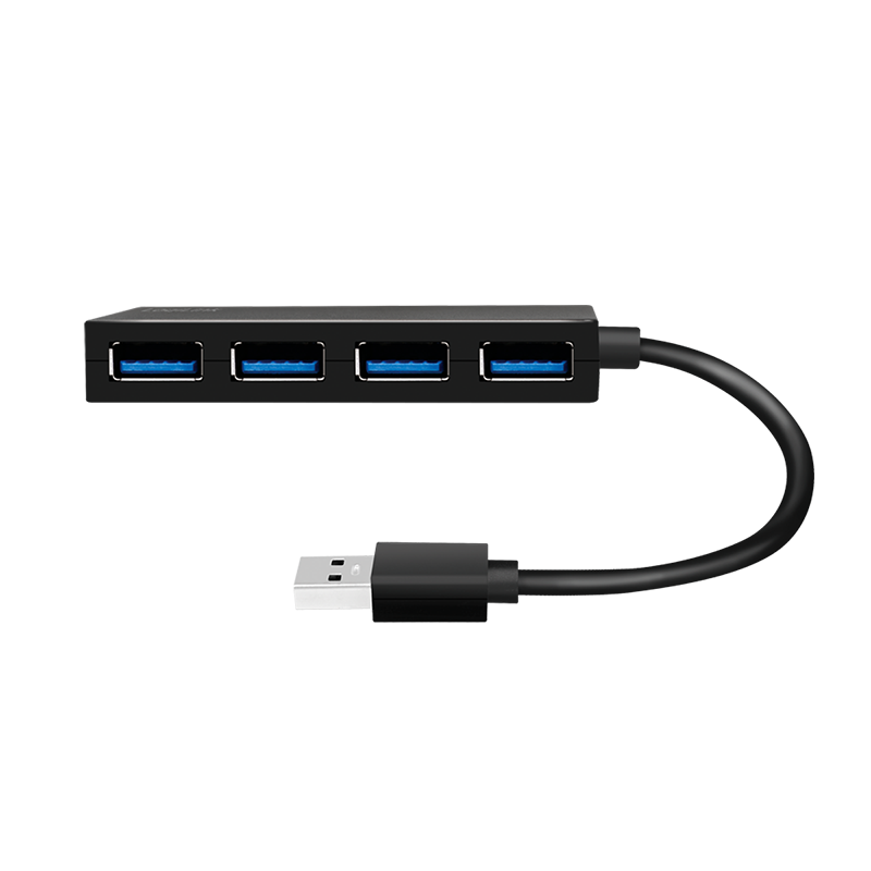 HUB extern LOGILINK, porturi USB: USB-A 3.2 Gen1 x 4, conectare prin USB-A, plastic, prot. supracurent, supratensiune, negru, "UA0396" (timbru verde 0.18 lei)