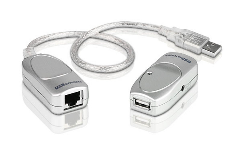 CABLU USB ATEN, prelungitor, conector USB 1.1 (T) | RJ-45 (M), gri, "UCE60-AT" (timbru verde 0.18 lei)