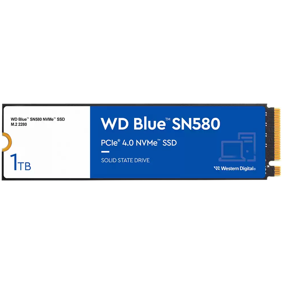 WD Blue SN580 NVMe SSD 1TB M.2 PCIe Gen4 "WDS100T3B0E-00CHF0"
