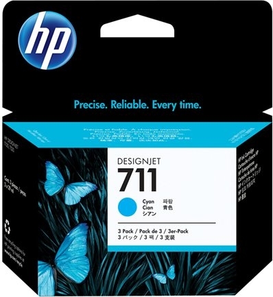 Tri-Pack Original HP Cyan, nr.711, pentru DesignJet T120|T520, , (timbru verde 0.45 lei), "CZ134A"