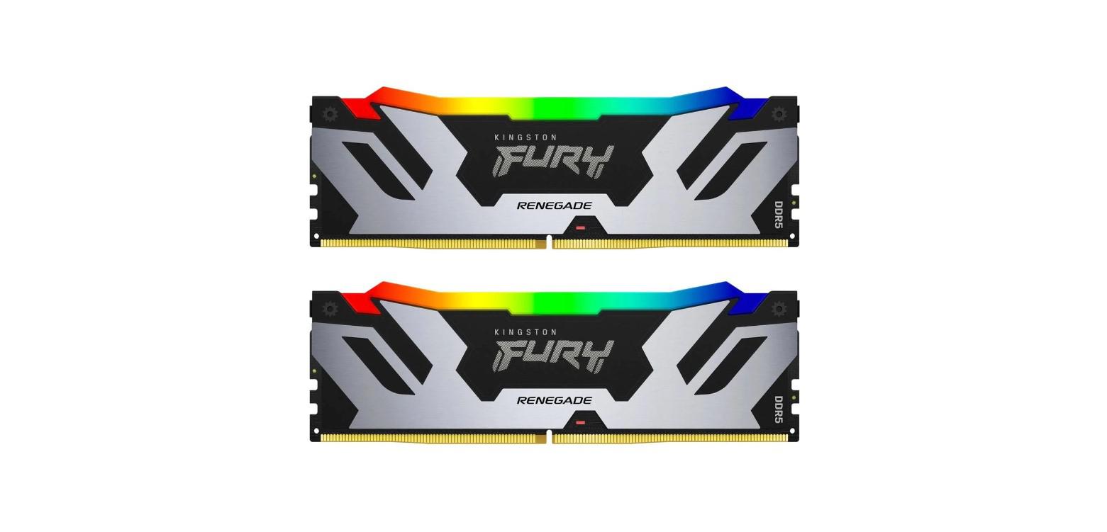 Memorie DDR Kingston DDR5 32GB frecventa 7200 MHz, 16GB x 2 module, radiator, iluminare RGB, latenta CL38, "KF572C38RSAK2-32"