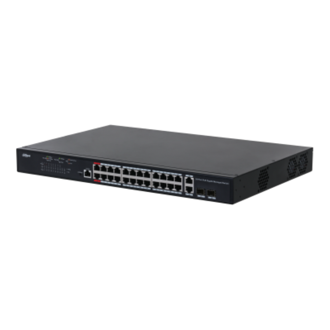 DAHUA 26 PORT MNG SWITCH 24P POE "PFS4226-24GT-370" (timbru verde 2 lei)