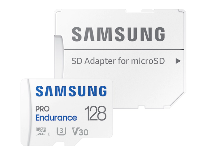 SAMSUNG PRO Endurance microSD Class10 128GB incl adapter R100/W40 up to 70080 hours, "MB-MJ128KA/EU" (timbru verde 0.03 lei)