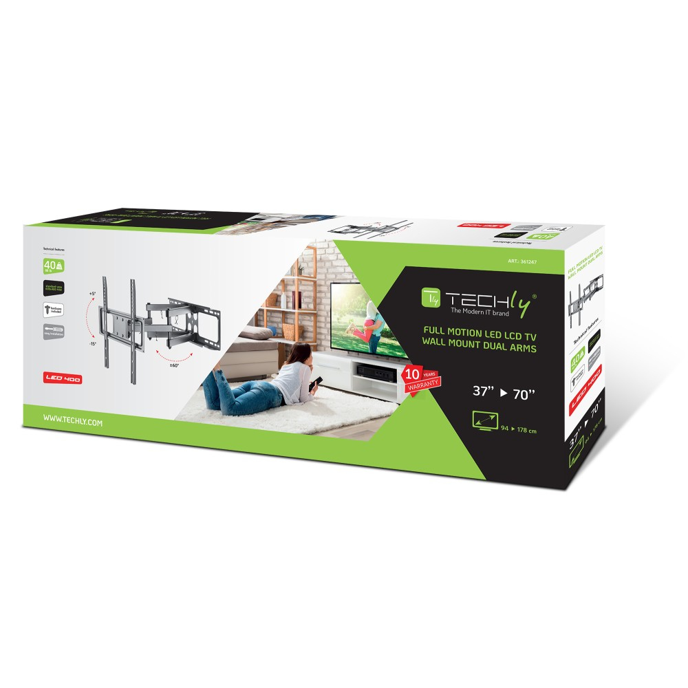 SUPORT TV/LCD/LED pentru perete, reglabil, Techly "ICA-PLB344LTY" - imagine 2