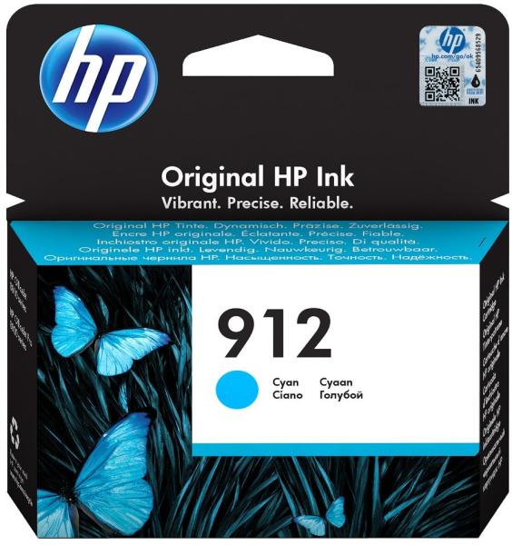 Cartus Cerneala Original HP Cyan, nr.912, pentru OfficeJet 8013|8023, 0.315K, (timbru verde 0.15 lei), "3YL77AE"