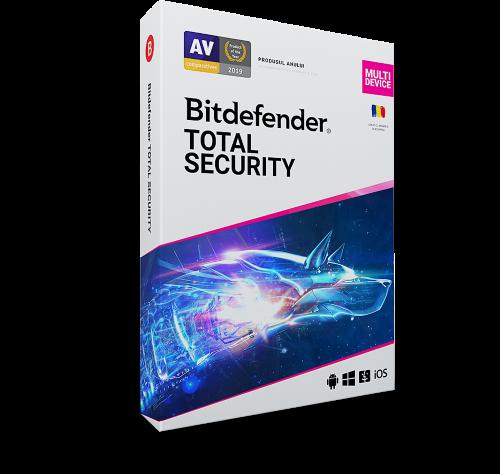 LICENTA Bitdefender Total Security, 3 utilizatori, 1 an pt. PC, Mac, Smartphone, Tableta, retail "TS03ZZCSN1203BEN"- valabile doar pe teritoriul Romaniei