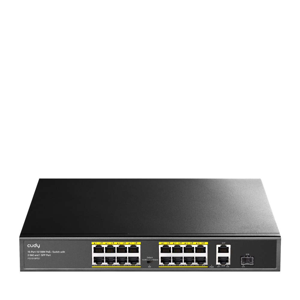 CUDY 16-Port 10/100M PoE+ Switch 2 Gigab "FS1018PS1" (timbru verde 2 lei)