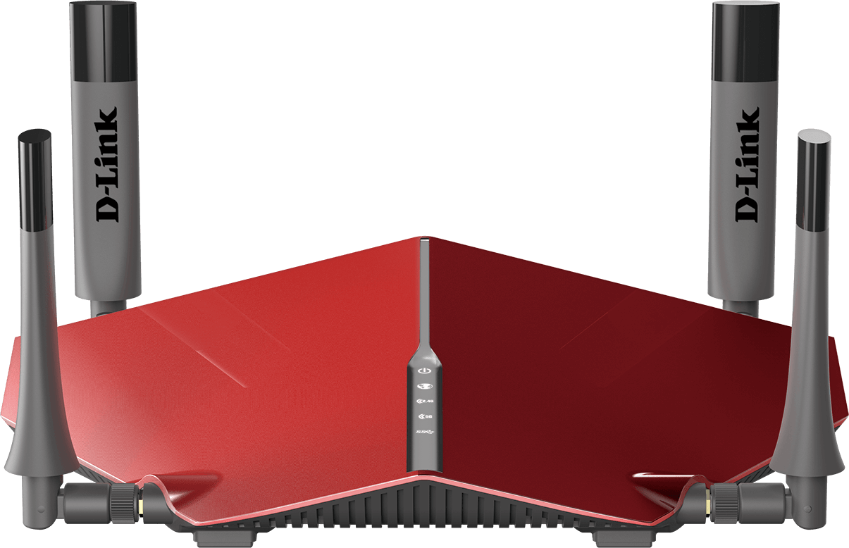 ROUTER D-LINK wireless 3150Mbps, 4 porturi Gigabit, 4 antene externe, Dual Band AC3200 (1300/600Mbps), 1xUSB3.0, 1xUSB2.0, glossy red "DIR-885L" (timbru verde 0.8 lei)
