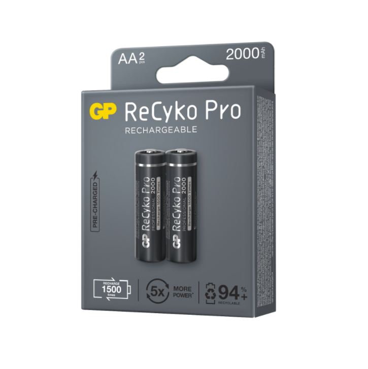 Acumulatori GP Batteries, ReCyko Pro 2100mAh AA (R6) 1.2V NiMH, paper box 2 buc. "GP210AAHCB-2EB2" "GPRHC212B308" (timbru verde 0.16 lei)