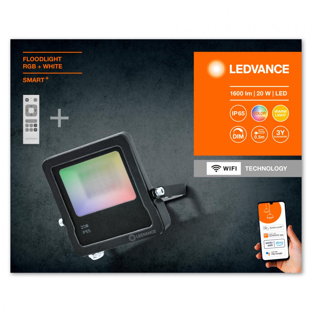CORPURI de ILUMINAT Osram SMART OUTD WIFI FLOOD20W REM RGBWDGLEDV "000004058075576674" (timbru verde 2.00 lei)