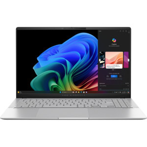 ASUS Vivobook S15 OLED Snapdragon X Plus X1P 15.6inch 3K OLED 120Hz 16GB 1TB M.2 NVMe PCIe 4.0 SSD Qualcomm Adreno W11H 2Y Silver "K5507QA-MA048W" (timbru verde 7 lei)