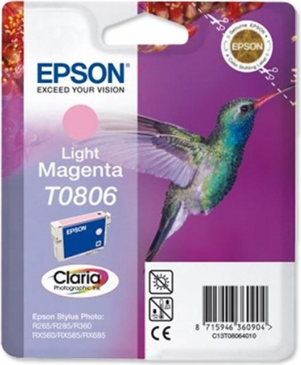 Cartus Cerneala Original Epson Light Magenta, T0806, pentru Stylus Photo R265|360|RX562, , (timbru verde 0.15 lei), "C13T08064011"(RAPO)