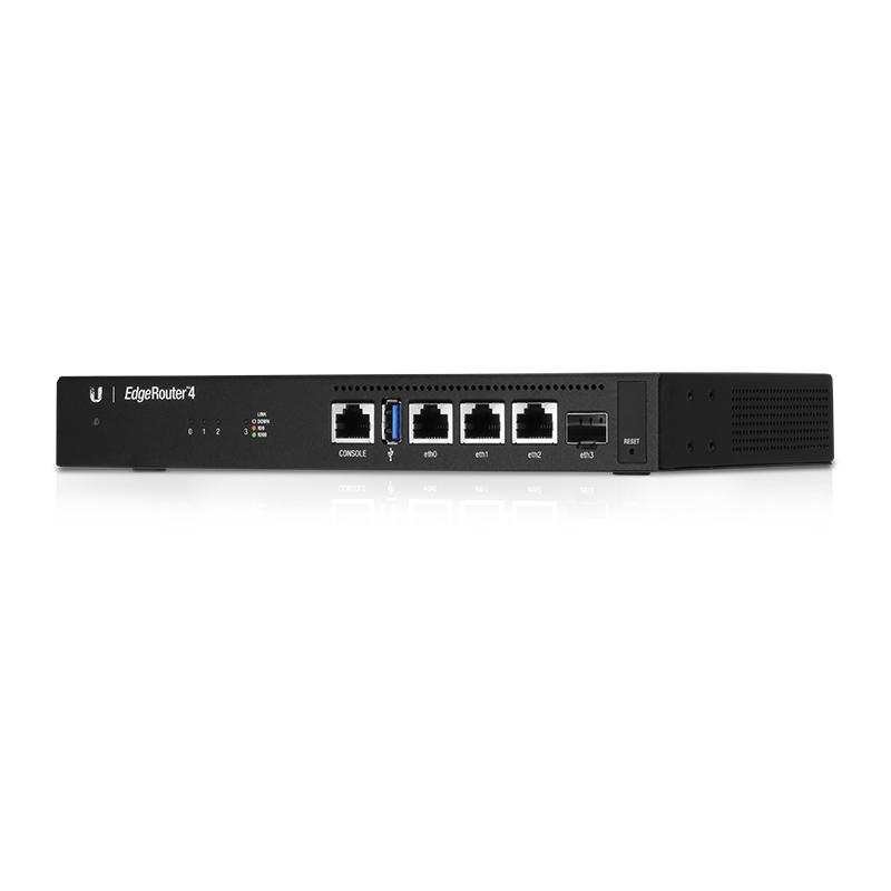 ROUTER Ubiquiti EdgeRouter, wired, port LAN 10/100/1000 x 4, port WAN 10/100/1000 x 1, "ER-4" (timbru verde 0.8 lei)