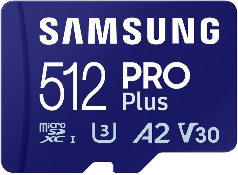 SAMSUNG PRO Plus 512GB microSD UHS-I U3 Full HD 4K UHD 180MB/s Read 130MB/s Write Memory Card Incl. SD-Adapter 2023 "MB-MD512SA/EU" (timbru verde 0.03 lei)