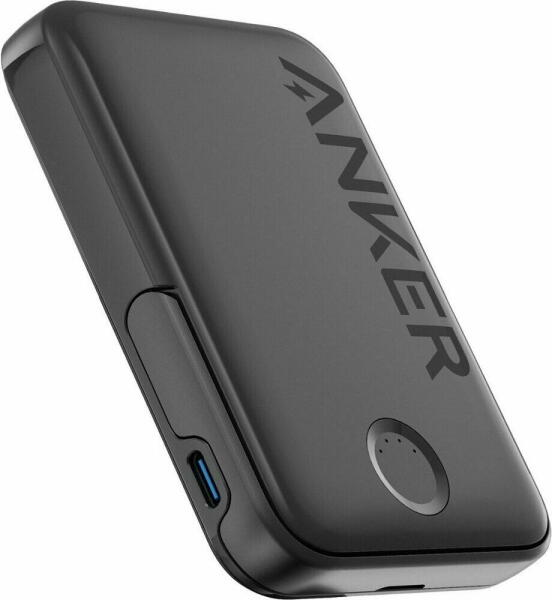POWER BANK Anker "321 MagGo" 5.000 mAh, 7.5W PD si Power IQ 3.0, 1 x USB-C, suport integrat, 125 g, negru, "A1618G11" (timbru verde 0.98 lei) - 0194644145446