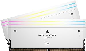 Memorie Dominator Titanium RGB White 64GB DDR5 6000MHz CL 30 Dual Channel "CMP64GX5M2B6000C30W"