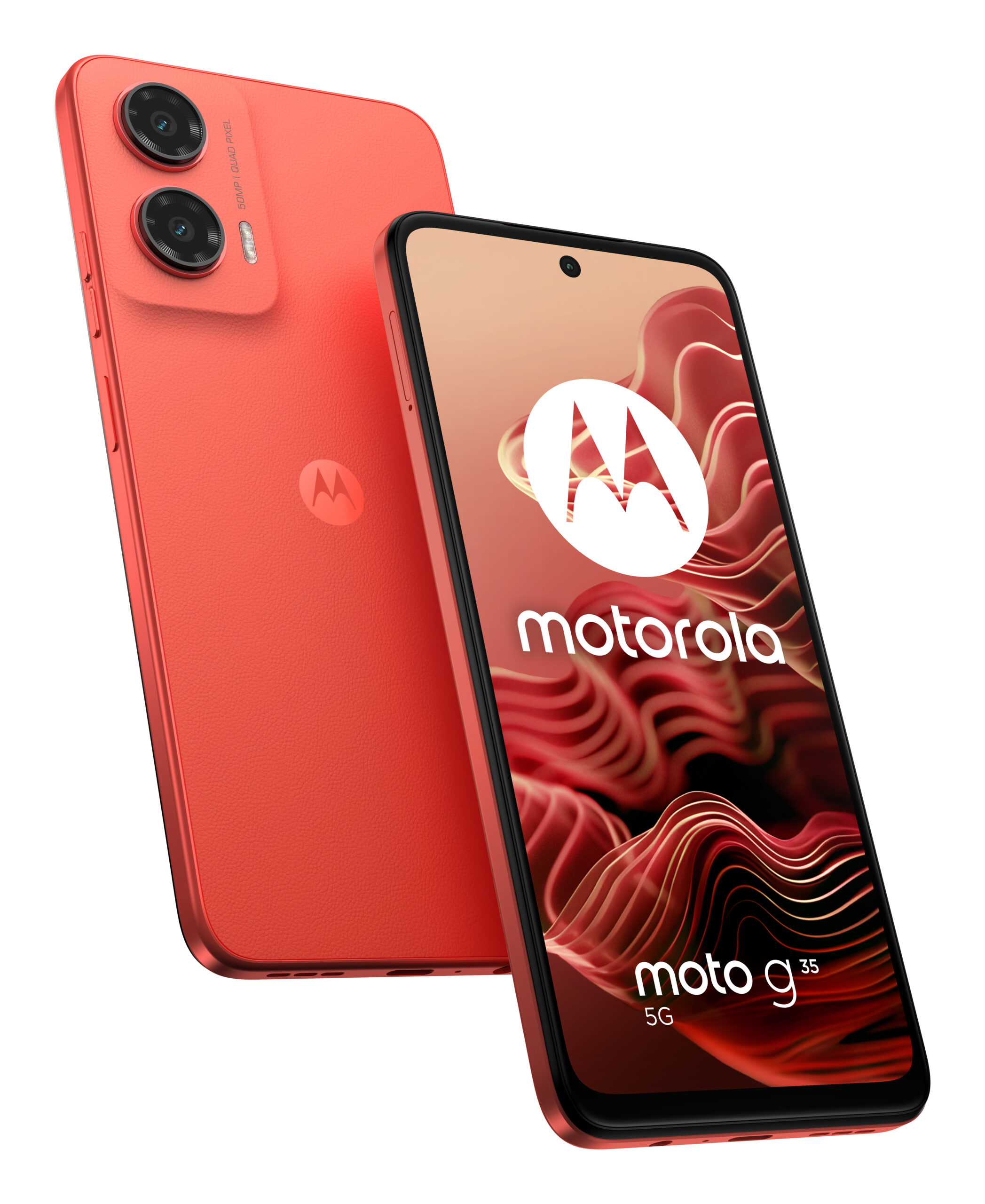 Moto G35, 5G Edition, 128GB, 8GB RAM, Dual SIM, Tri-Camera, Guava Red "PB3K0012PL" (timbru verde 0.45 lei)