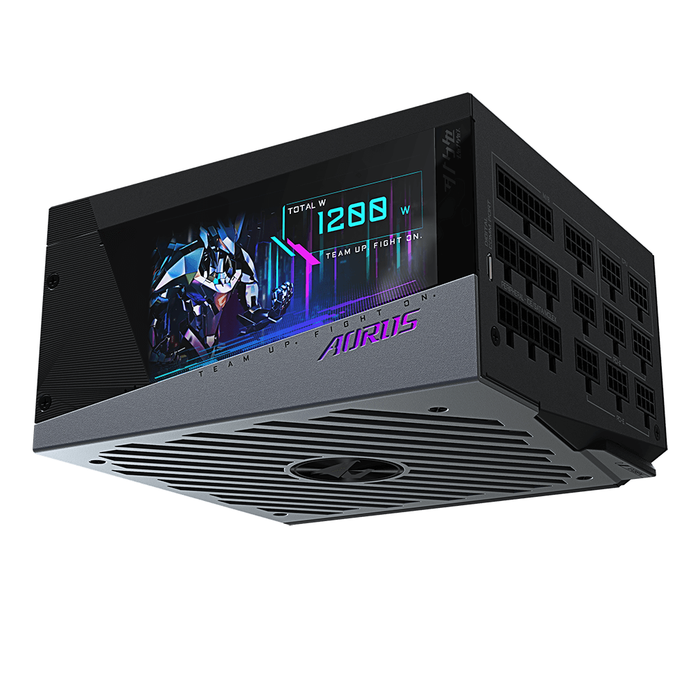 SURSA GIGABYTE, 1200 W, "Aorus P1200W 80+" modulara, ATX 12V, 140 mmx1, 80 Plus Pl, MB 20+4 pinx1,CPU 4+4 pinx2, PCI-E 6+2 pinx10, SATAx16, MOLEX 4-pinx6, Floppyx2, "GP-AP1200PM" (timbru verde 2 lei)