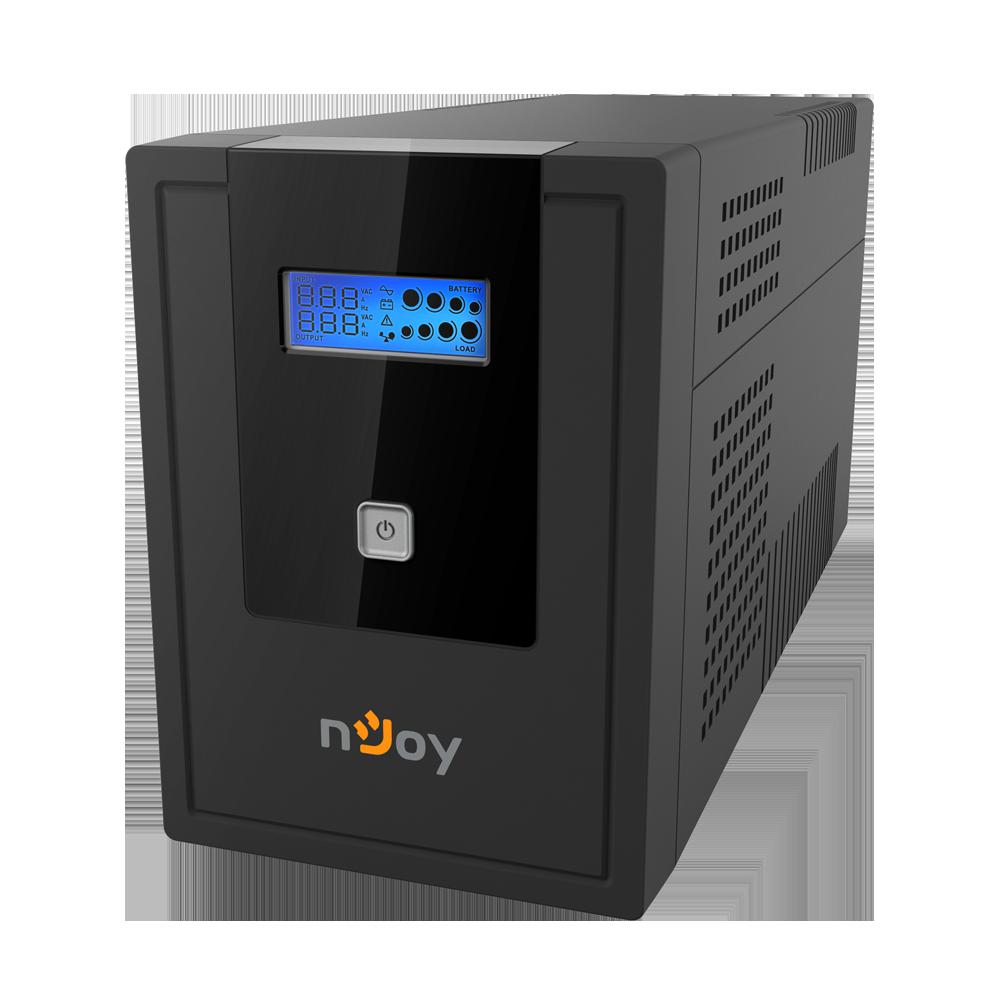UPS NJOY, "Cadu 2000", Line Int. cu management, mini tower, 2000VA/1200W, AVR, Schuko x 4, 2 x baterie GP09122F, display LCD, back-up 1 - 10 min., "UPCMTLS620HCAAZ01B" (timbru verde 11 lei)