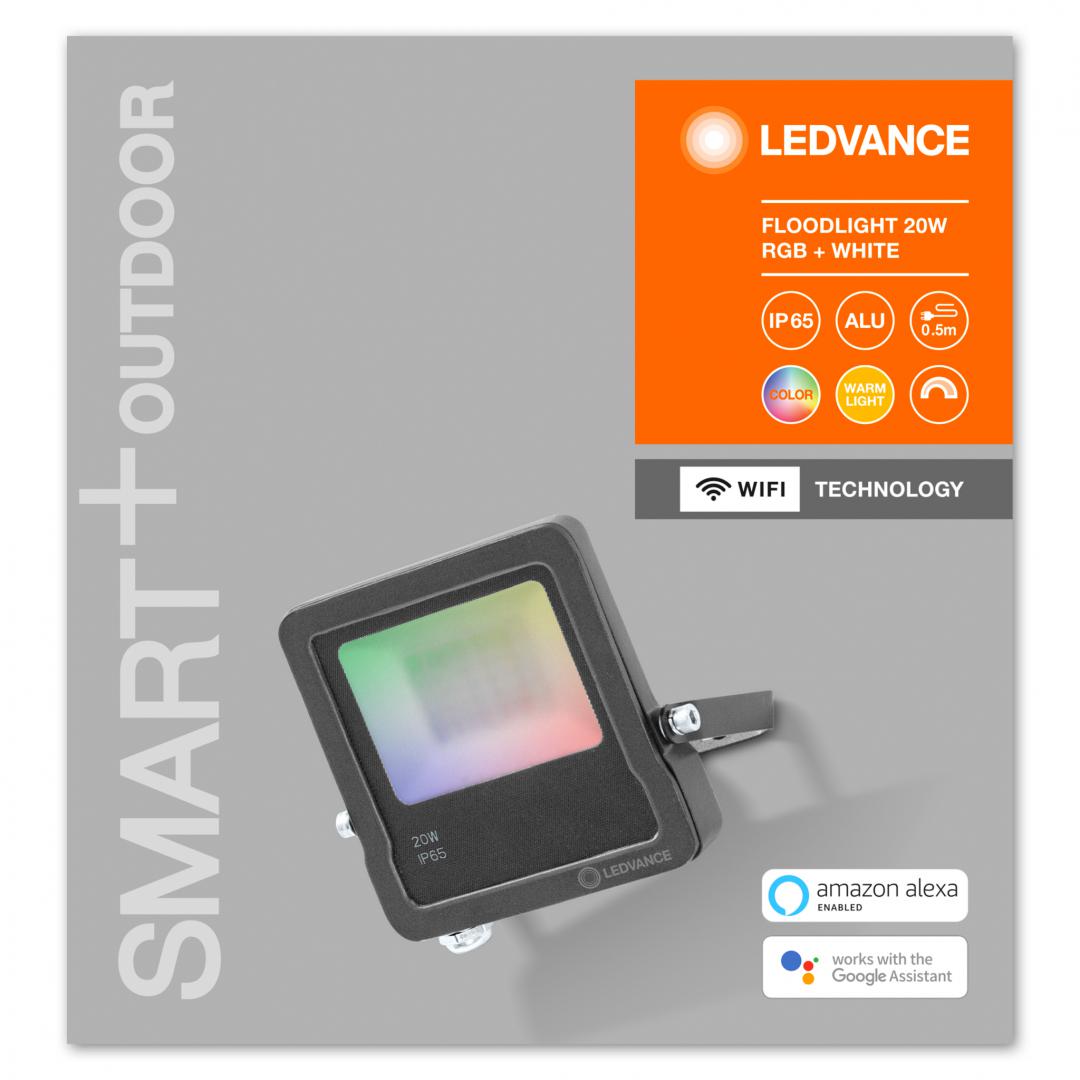 PROIECTOR smart OSRAM, LED, soclu integrat, putere 20 W, tip lumina alb rece, 1260 lumeni, alimentare 220 - 230 V, "000004058075474628" (timbru verde 2.00 lei)