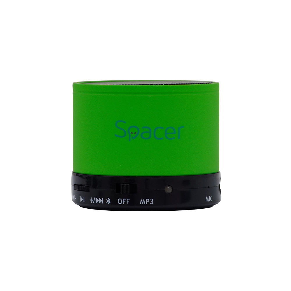 BOXA SPACER portabila bluetooth TOPPER, RMS: 3W, control volum, acumulator 520mAh, timp de functionare pana la 5 ore, distanta de functionare pana la 10m, incarcare USB, GREEN, "SPB-TOPPER-GREEN" (include TV 0.18lei)