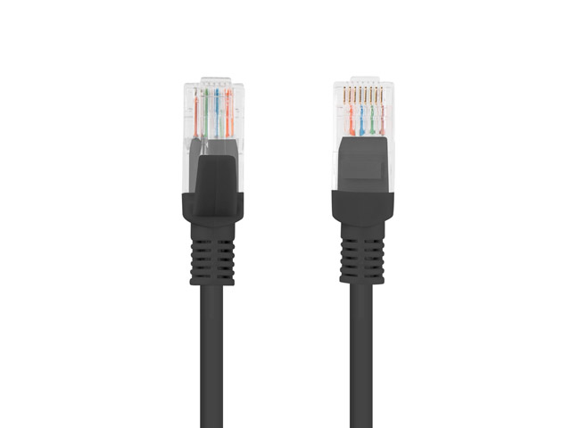 Patch cord Lanberg Cat.5e UTP 20 m negru "PCU5-10CC-2000-BK" (timbru verde 0.08 lei)