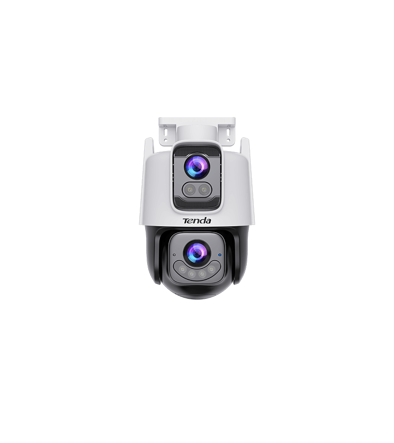CAMERA IP Tenda, cube, wireless Wi-Fi 6 + 1 x RJ-45, pt. exterior, dual-lens full color night vision, dist. IR 30m, 2 x 3 Mpx rezolutie 2K, microfon, difuzor, carcasa plastic, slot SD card, "RH9-WCA" (timbru verde 0.8 lei)