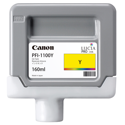 Cartus Cerneala Original Canon Yellow, PFI-1100Y, pentru IPF PRO-2000|PRO-4000|PRO-6000, 160ml, incl.TV 0.15 RON,NOPP, "0853C001AA"