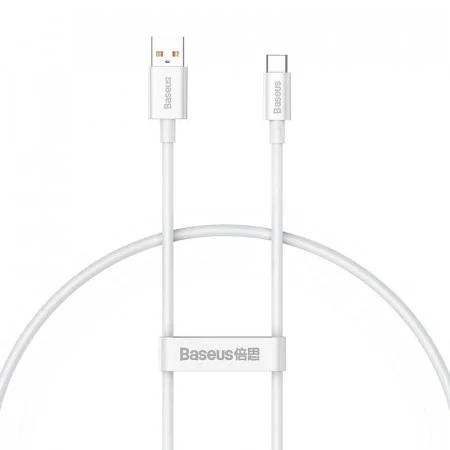 CABLU alimentare si date Baseus Superior, Fast Charging Data Cable pt. smartphone, USB la USB Type-C 100W, 1m, alb "P10320102214-01" (timbru verde 0.08 lei) - 6932172631932
