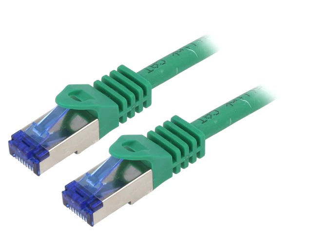 PATCH CORD S/FTP LOGILINK Cat6a, LSZH, cupru, 15 m, flexibil, certificat GHMT, verde, AWG26, dublu ecranat, "C6A105S" (timbru verde 0.8 lei)