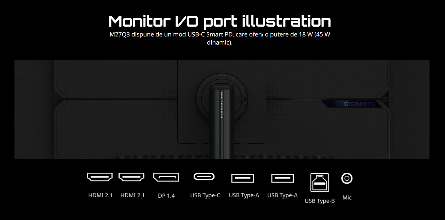 Monitor GIGABYTE M27Q3-(RSG)"M27Q3-(RSG)" - imagine 14
