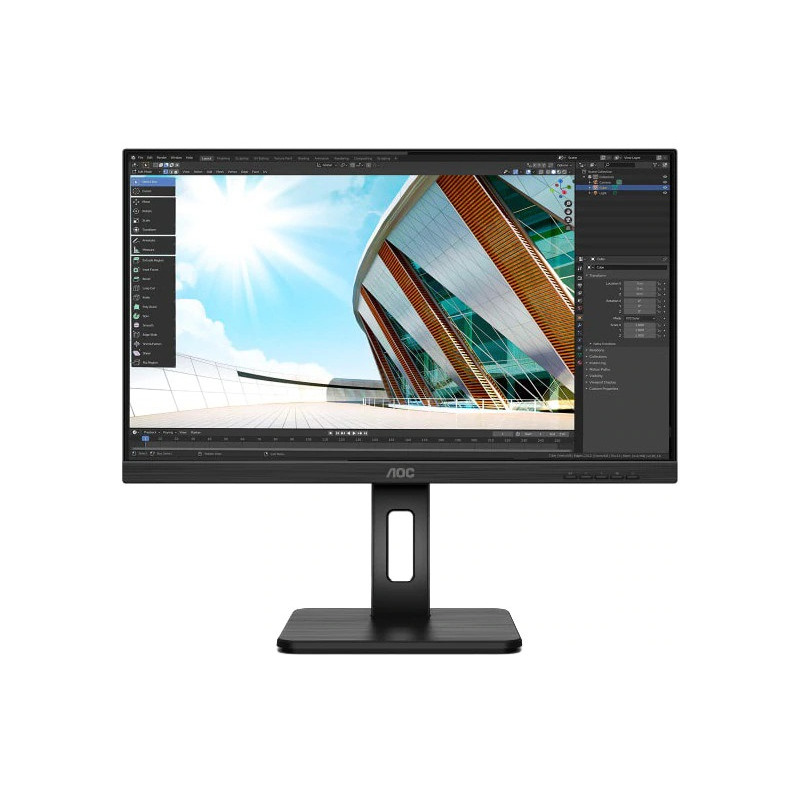 MONITOR AOC 23.8 inch, home, office, IPS, Full HD (1920 x 1080), Wide, 250 cd/mp, 4 ms, HDMI, DisplayPort, "24P2C" (timbru verde 7 lei)
