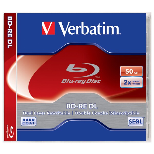 BD-RE VERBATIM, 50GB VITEZA 2X, DOUBLE LAYER SURFACE HARD COAT JEWEL CASE, 1 BUC, "43760"