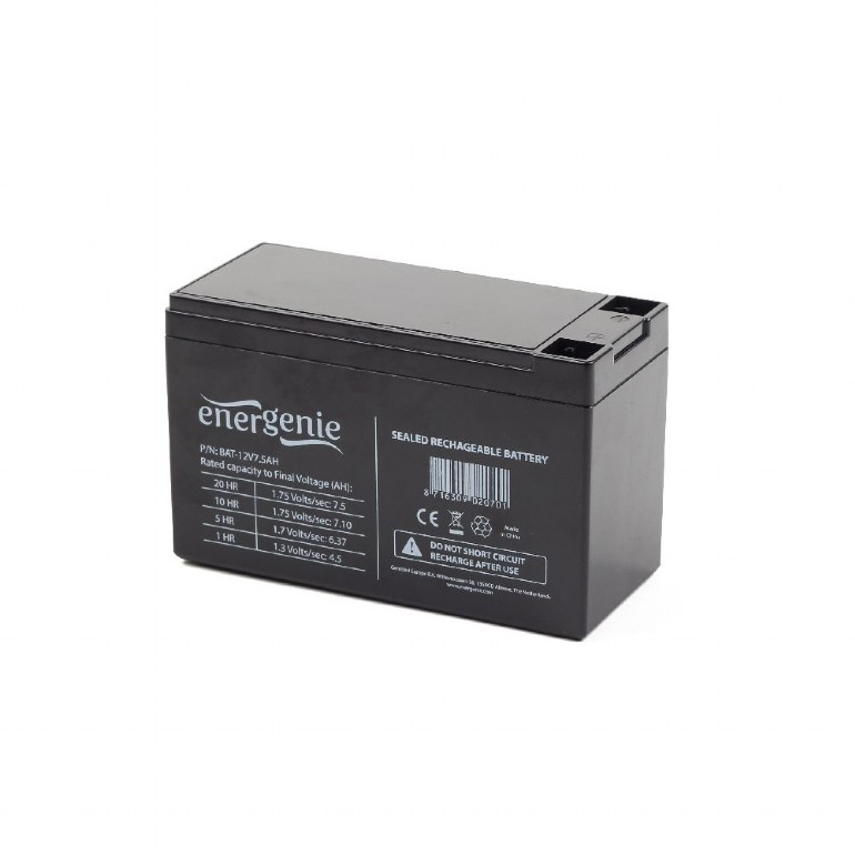 ACUMULATOR UPS GEMBIRD 12V / 7.5Ah, terminal F2(T2), dimensiune: 93x65x151mm, inaltime+terminal: 99mm, "BAT-12V7.5AH" (timbru verde 0.5 lei)