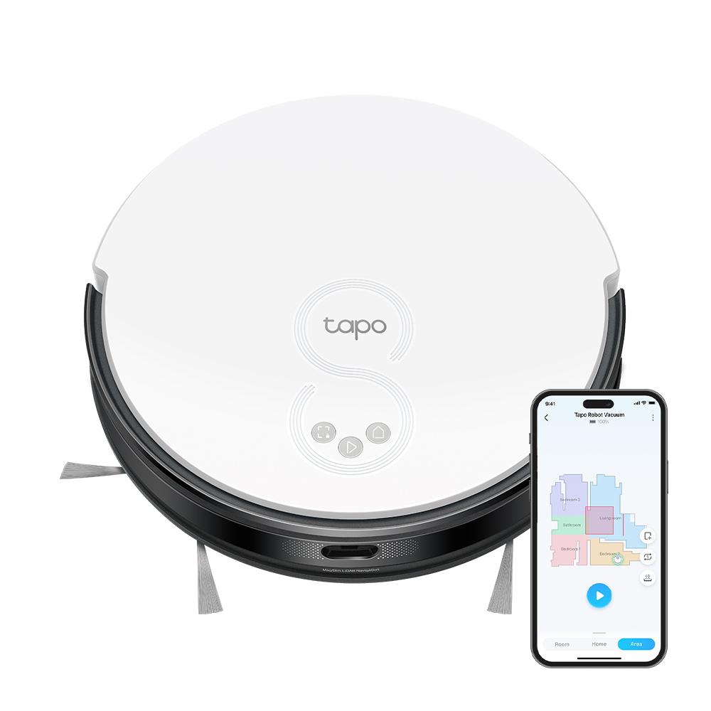 ASPIRATOR TP-Link, mop si navigare LiDAR, putere 2700Pa, autonomie 3 ore, control vocal si aplicatie, alb "Tapo RV20 Mop" (include timbru verde 6.5 lei)