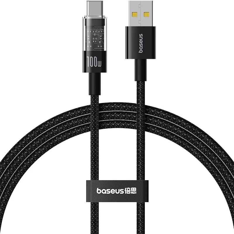 CABLU alimentare si date Baseus Gem, Fast Charging Data Cable pt. smartphone, USB la USB Type-C 100W, 1m, negru "P10373002111-00" (timbru verde 0.08 lei) - 6932172658748