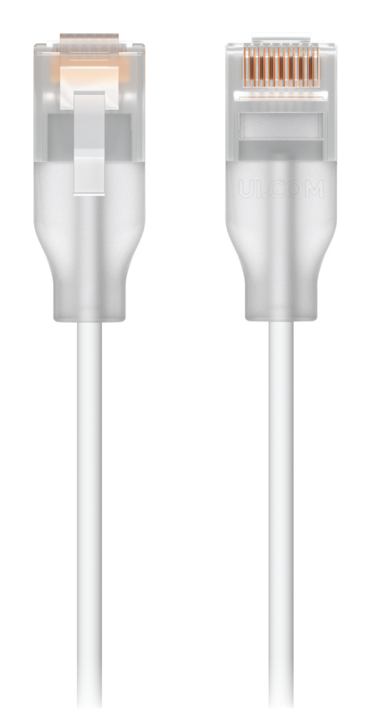 Ubiquiti UACC-Cable-Patch-EL-1M-W Nano-thin patch cable with 2.5 GbE support designed to show Etherlighting effects "UACC-CABLE-PATCH-EL-1M-W" (timbru verde 0.08 lei)