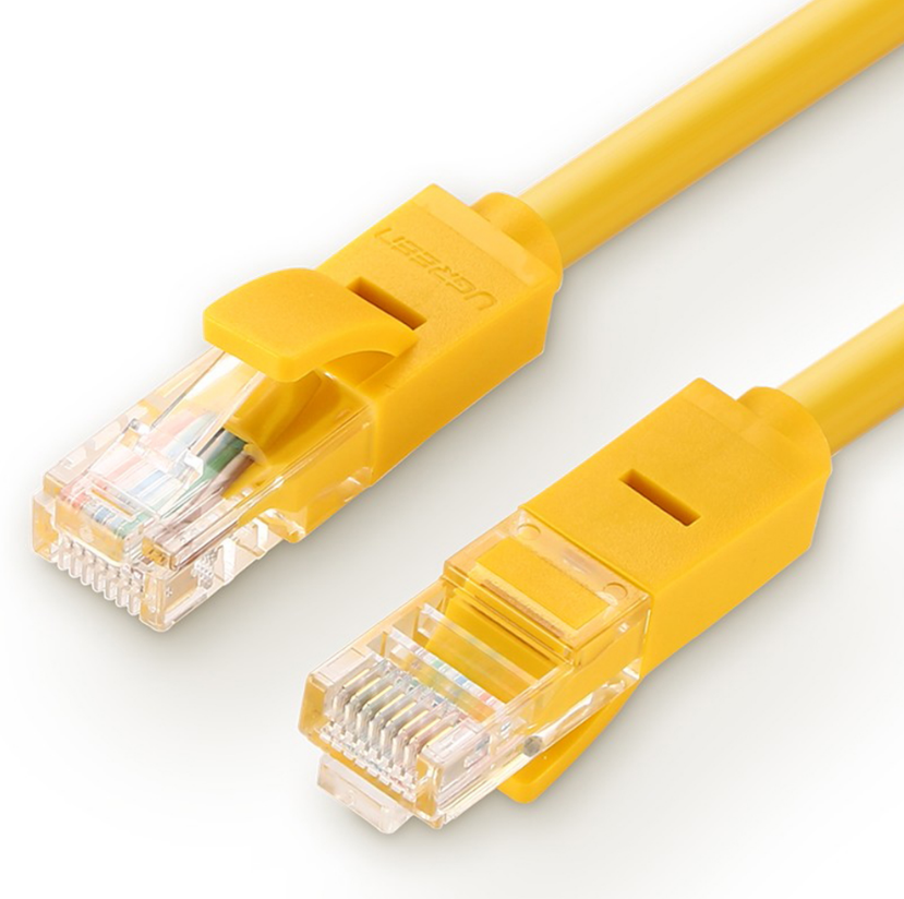 PATCH CORD UTP Ugreen Cat5e, "NW103" fire din cupru, viteza maxima 1000 Mbps, 5m, galben "11233" (timbru verde 0.18 lei) - 6957303882335