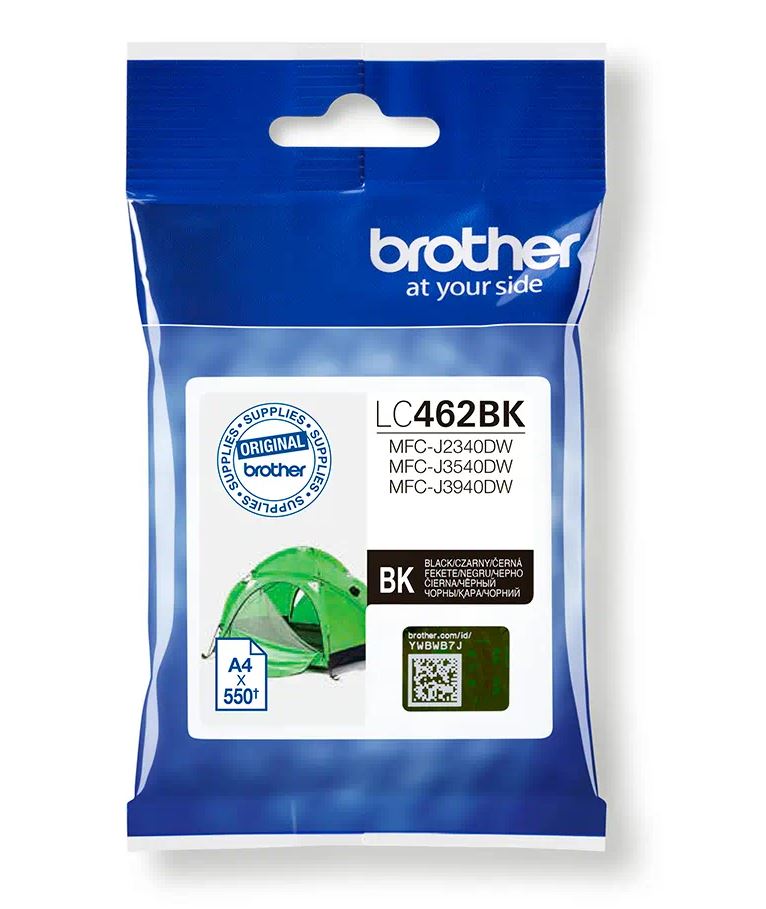 Cartus Cerneala Original Brother Black, LC462BK, pentru MFC J2340|MFC J3540|MFC J3940, 550p, (timbru verde 0.15 lei), "LC462BK"