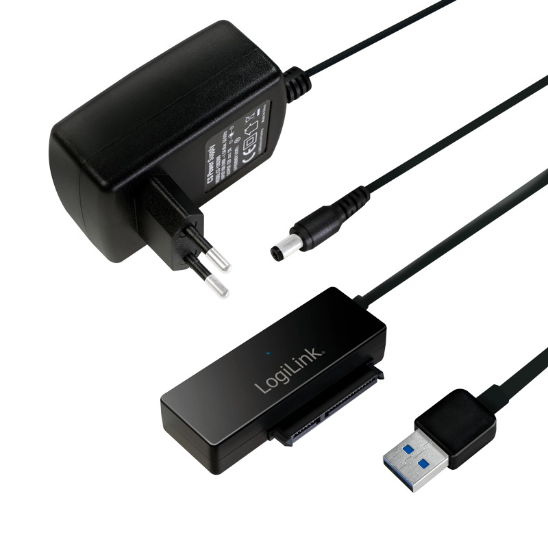 ADAPTOR LOGILINK USB 3.0 la SATA, 5Gbps, pana la HDD 10TB, alimentare ext. 12V/2A, black, "AU0050"