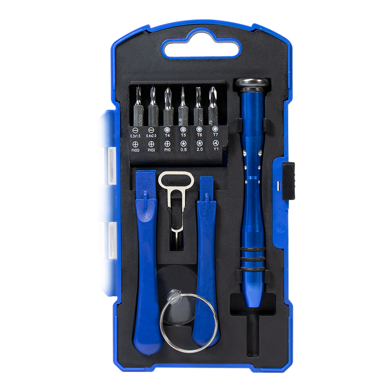 TRUSA scule surubelnite, LOGILINK, set 17 bucati: 12x biti (0.3x1.5mm,0.4x2.0mm,T4,T5,T6,T7,PH000,PH00,PH0,Y1,0.8mm,0.2mm), 2x bara plastic, 1x ventuza transparenta, 1x pin card SIM, maner din aliaj, "WZ0057"