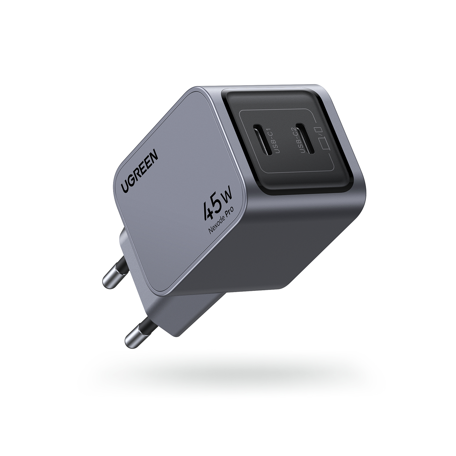 INCARCATOR retea Ugreen Nexode Pro GaN "X707" Quick Charge 45W, 2 x USB Type-C, gri "35008" (timbru verde 0.18 lei) - 6941876230082