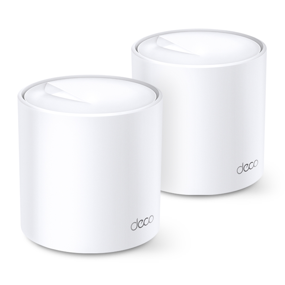 MESH TP-LINK, wireless, router AX1800, pt interior, 1800 Mbps, port LAN, WAN, 2.4 GHz | 5 GHz, antena interna x 4, standard 802.11ax, "Deco X20(2-pack)" (timbru verde 2.00 lei)