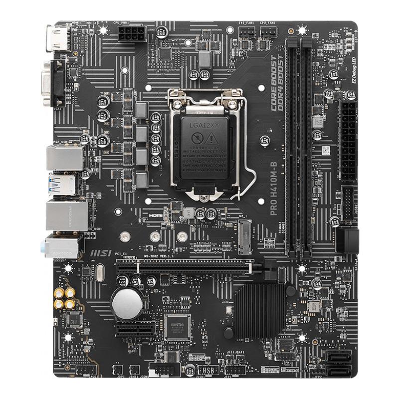 PLACA de BAZA MSI "PRO H410M-B", skt LGA 1200, mATX, Intel H510, 2 x DDR4, max. 64 GB, 4 x SATA, 1 x M.2, 7.1, "PRO H410M-B"