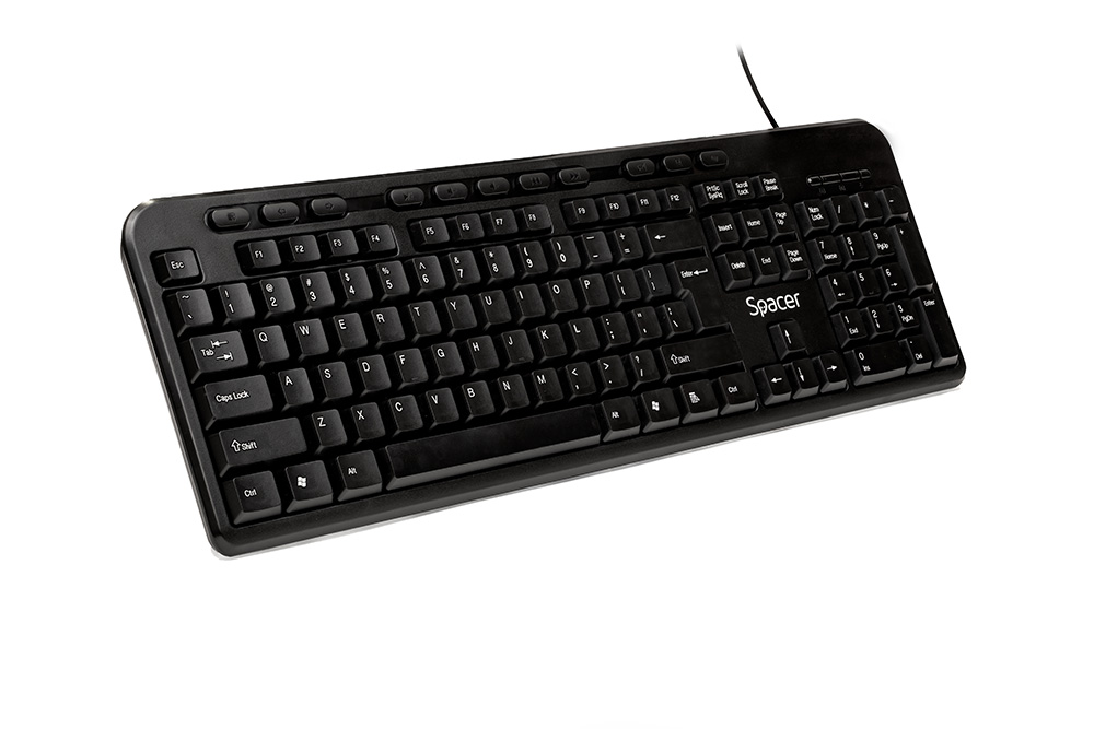TASTATURA SPACER USB, multimedia, 104 taste + 11 taste multimedia, anti-spill, black, "SPKB-169" 45504123 (timbru verde 0.8 lei)