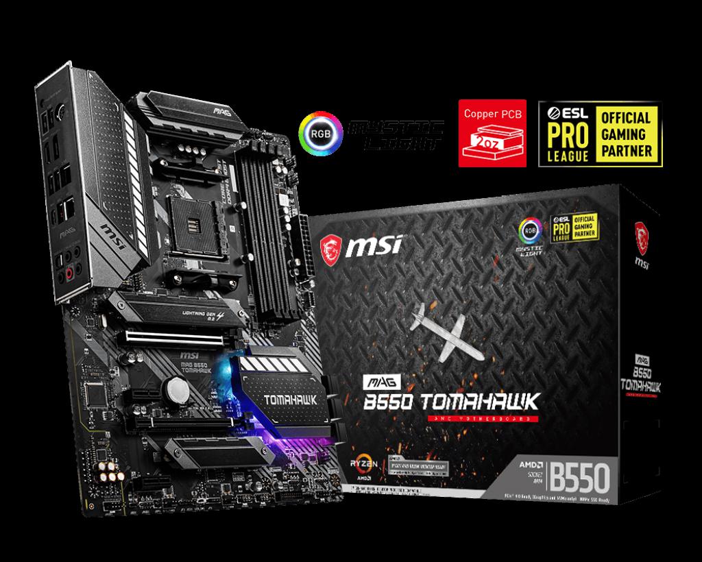 PLACA de BAZA MSI "MAG B550 TOMAHAWK", skt AM4, ATX, AMD B550, 4 x DDR4, max. 128 GB, 6 x SATA, 2 x M.2, 7.1, "MAG B550 TOMAHAWK"
