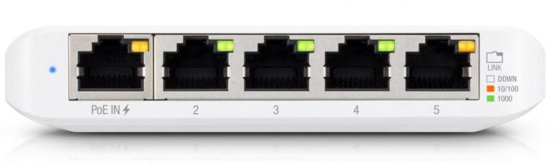 SWITCH Ubiquiti, Gigabit x 5, managed, carcasa plastic, "USW-FLEX-MINI-EU" (timbru verde 2 lei)
