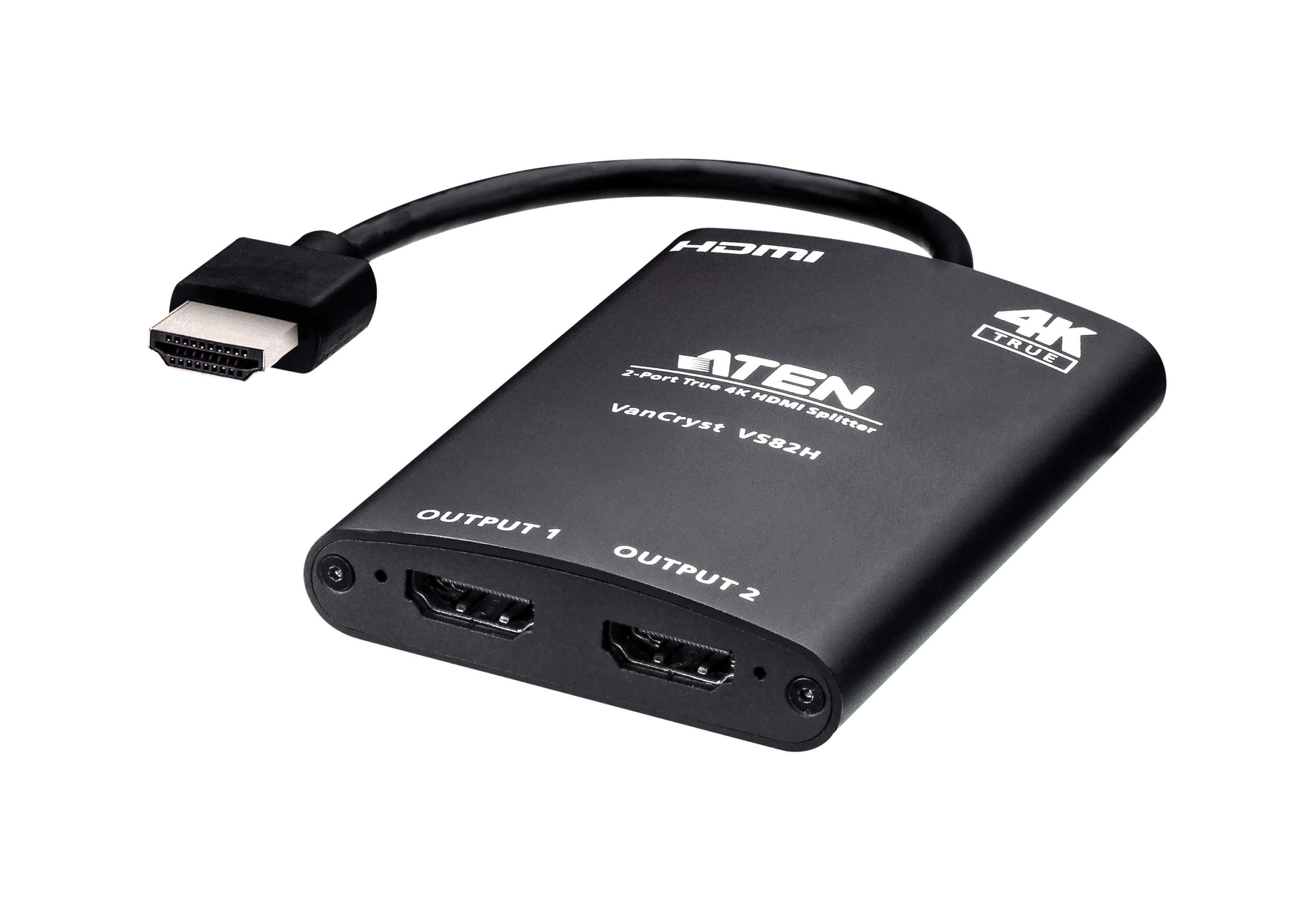 SPLITTER video ATEN, split HDMI la 2 monitoare, conector 1: HDMI (T); conector 2: HDMI (M) x 2, "VS82H-AT" (timbru verde 0.8 lei)