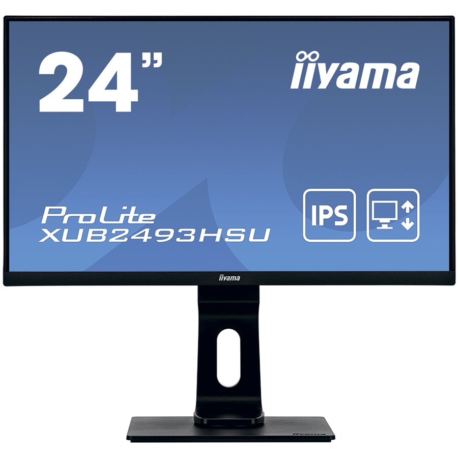 IIYAMA Monitor LED XUB2493HSU-B6 24" IPS 1920 x 1080 @100Hz 16:9 250 cd/m2 1000:1 1ms HDMI DP USB HUB HAS+PIVOT "XUB2493HSU-B6" (timbru verde 7 lei)
