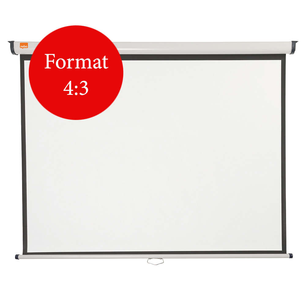 ECRAN proiectie NOBO, manual, format 4 : 3, fixare perete | tavan, 150 x 114 cm, "1902391"